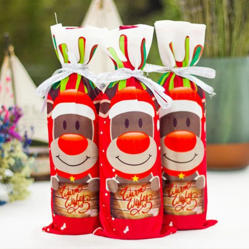 Christmas Wine Bottle Cover Merry Christmas Decoration For Home