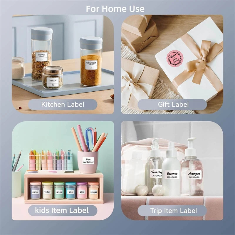 Label Printer Mini Bluetooth Sticker Maker Support Smartphones PC