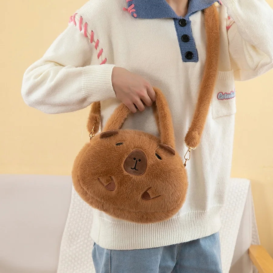 Capybara Plush Backpack Kawaii Fashion Plushie Doll Fur Pendant Children's