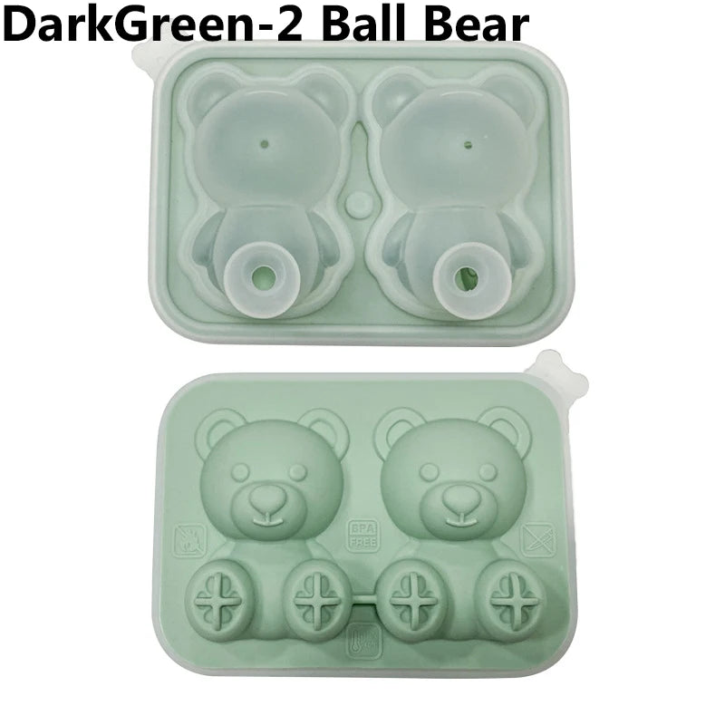 Cute Teddy Bear Ice Cube Making Mold Splash-proof