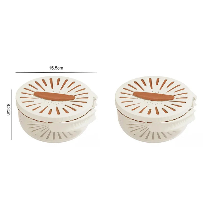 Fruit Drain Basket with Lid Vegetable Washing Bowl Foldable