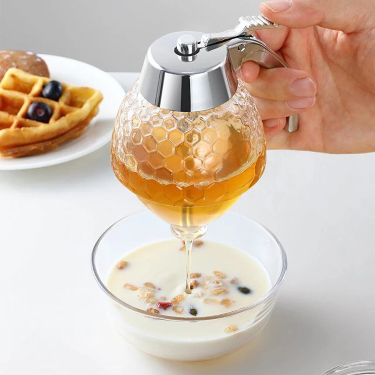 200ML No Drip Honey Dispenser with Stand