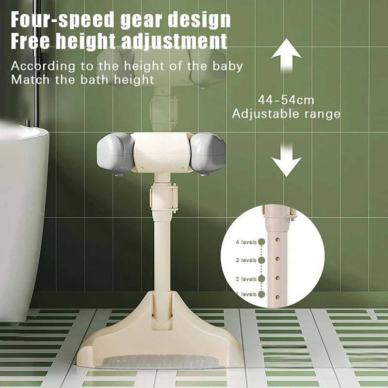 Adjustable Baby Shower Rack - Foldable Anti-Slip Bath Caddy for Infants