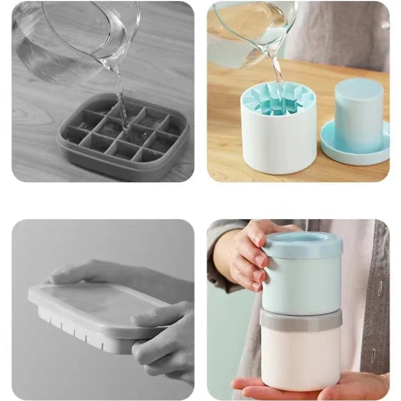 2-in-1 Ice Cube Tray & Ice Bucket