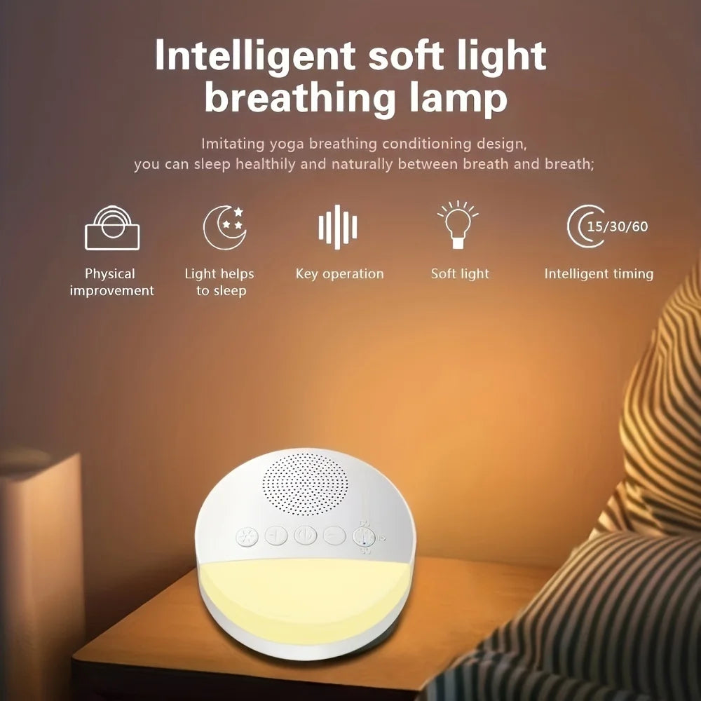 1200mAh Portable USB Rechargeable White Noise Machine with Night Light