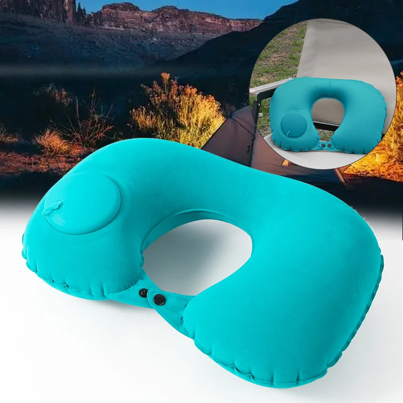 U-shaped Automatic Air Inflatable Pillow Neck Cushion Portable travel
