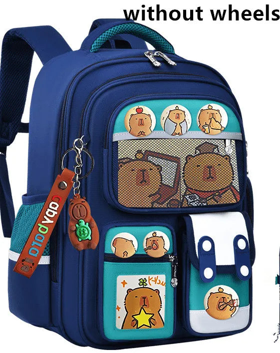 Children Trolley backpack wheels Student High capacity School bags