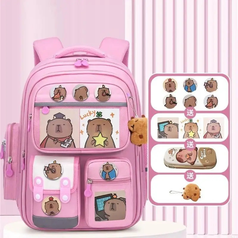 H3CB Unique Capybara Designs Backpack For Elementary Students Ergonomic