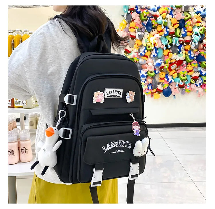 Conjunto de 5 pingentes grátis estilo floresta versão coreana casual harajuku estudante