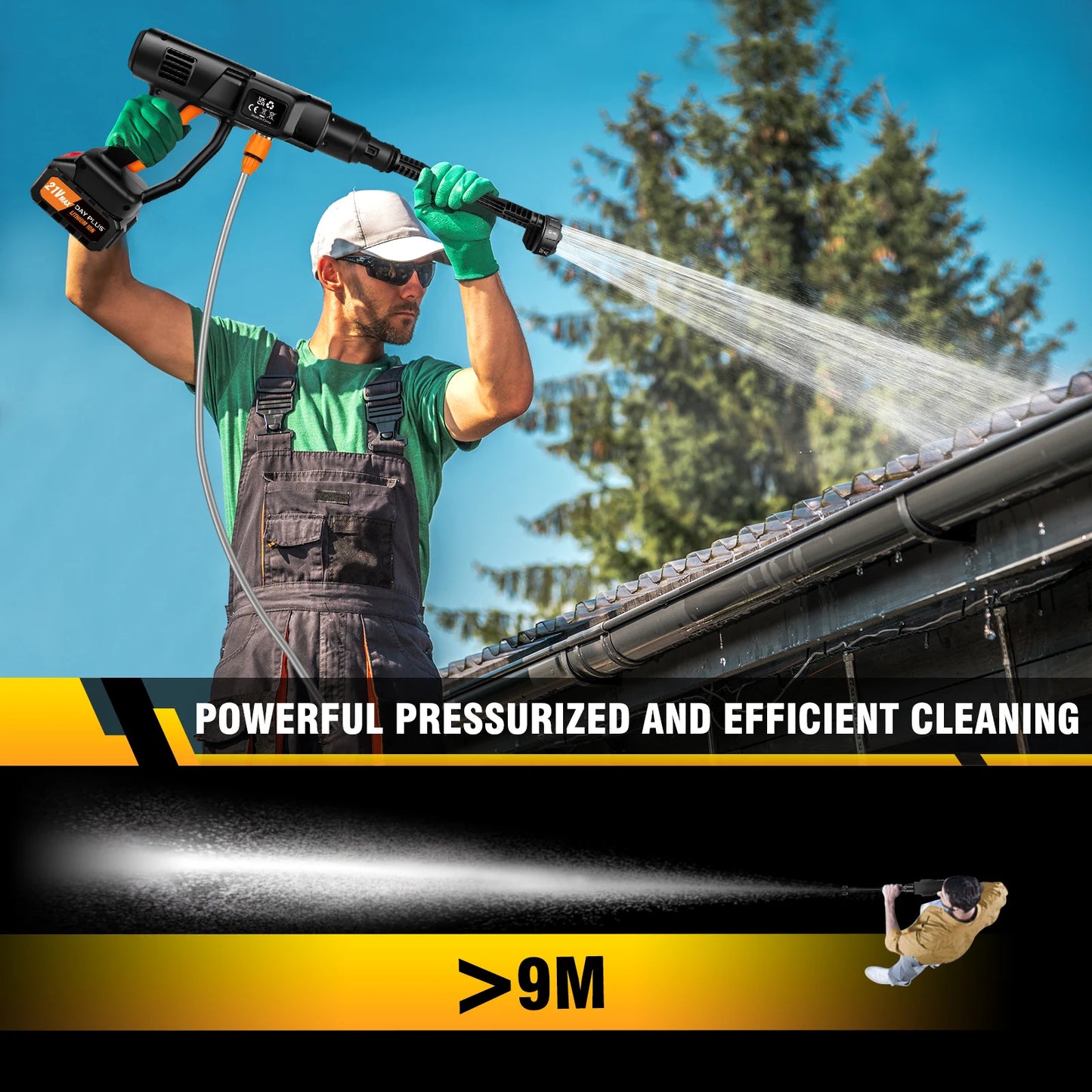 DayPlus Cordless Pressure Washer,6-in-1 Portable Pressure Washer