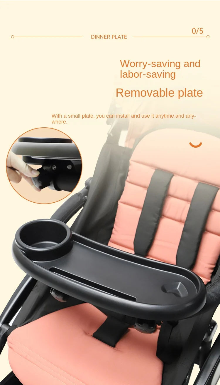 3 In 1 Baby Stroller Dinner Table Tray Phone Stand Plate Accessories Supplies