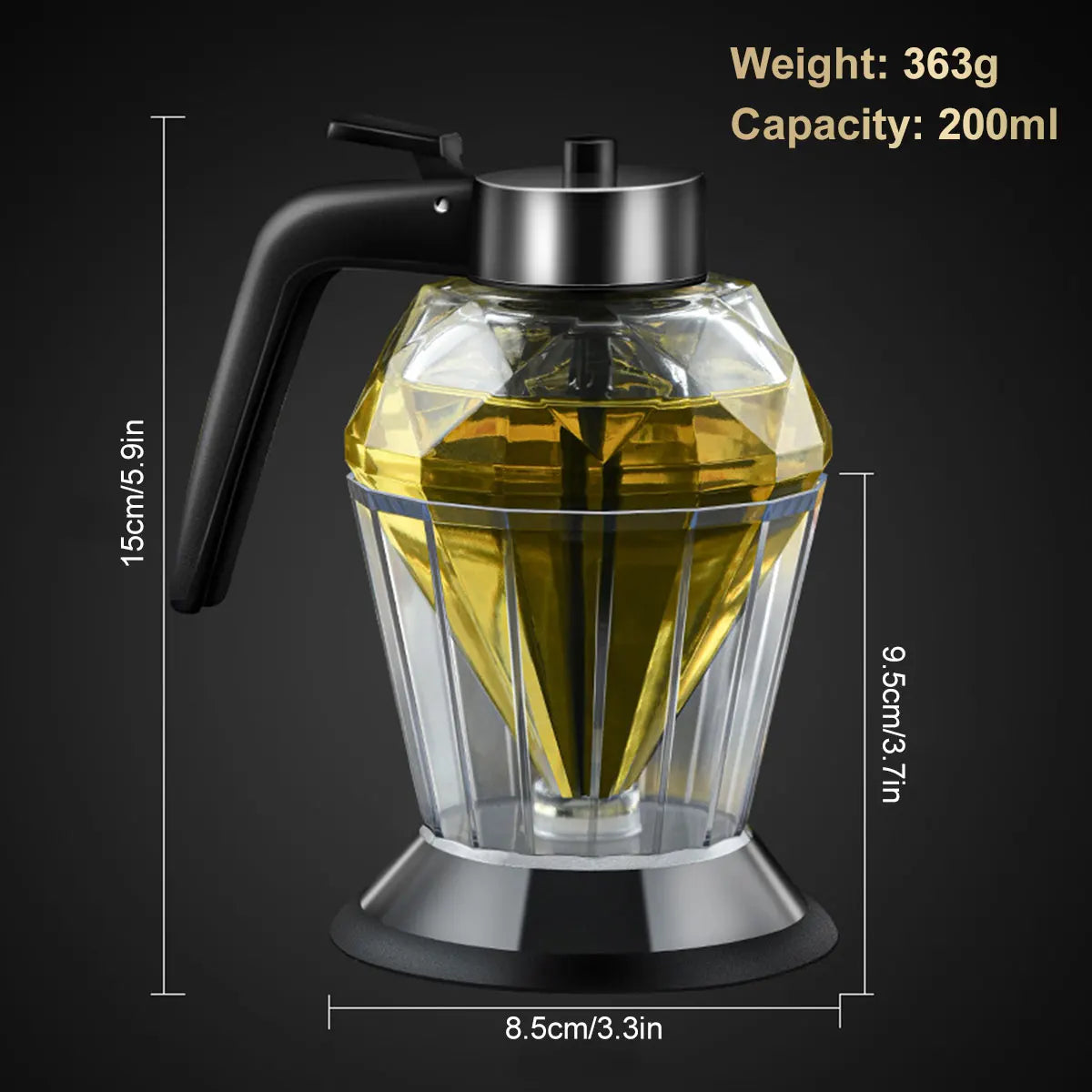 200ML No Drip Honey Dispenser with Stand