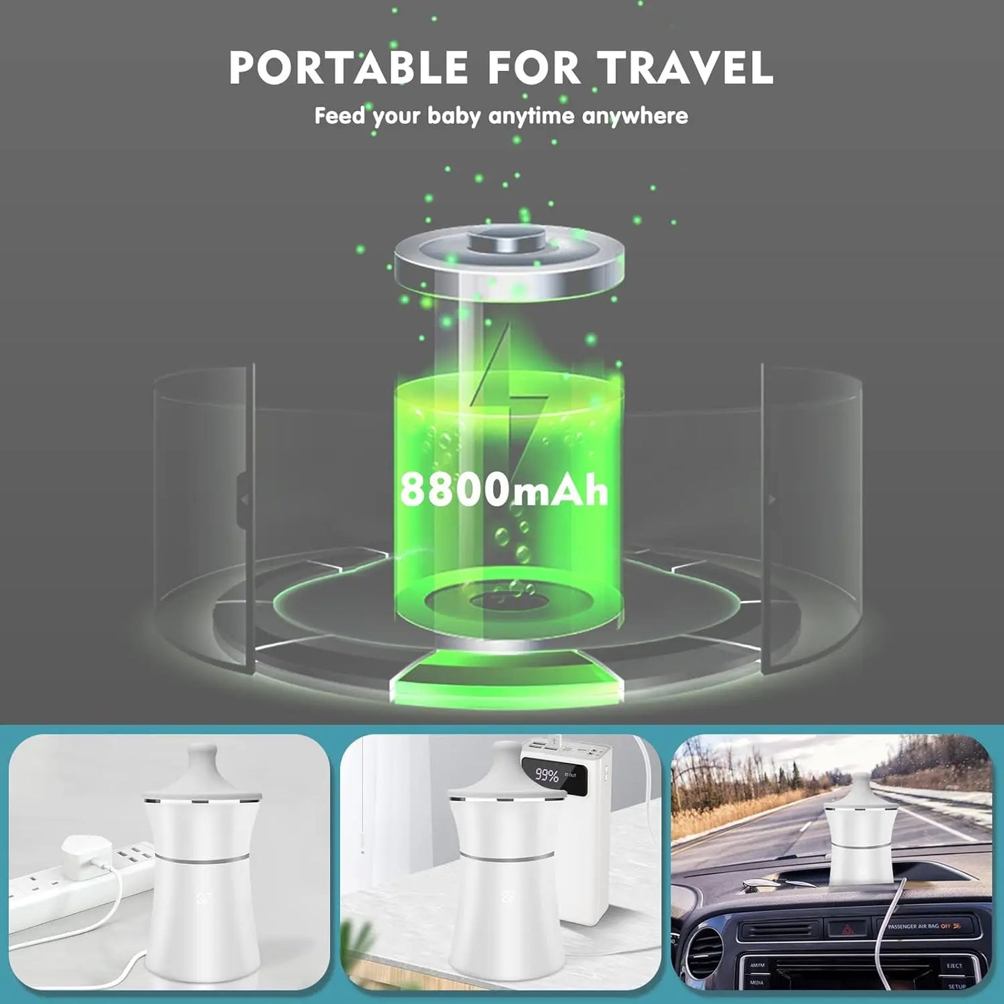 Portable Baby Bottle Warmer Milk USB Charge