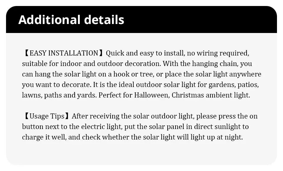 OTINORY SOLAR LANTERN OUTDOOR