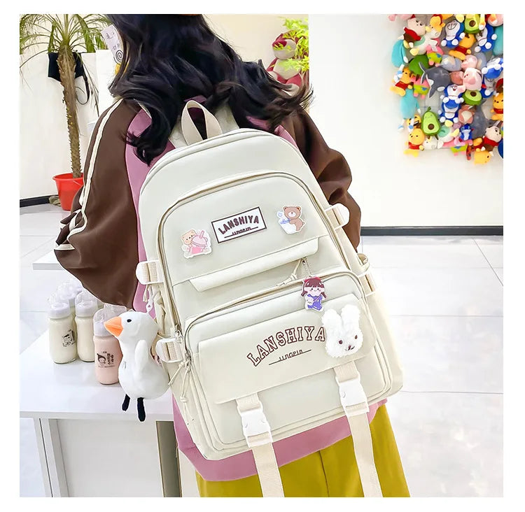 Conjunto de 5 pingentes grátis estilo floresta versão coreana casual harajuku estudante