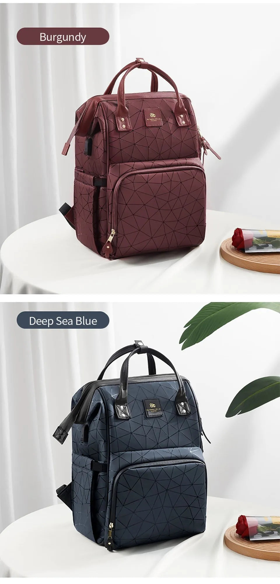 AIBEDILA Mommy Bag Impermeável USB Grande