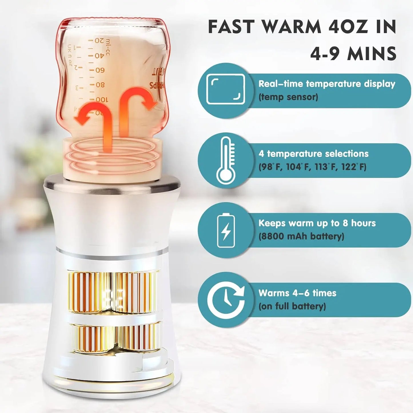 Portable Baby Bottle Warmer Milk USB Charge
