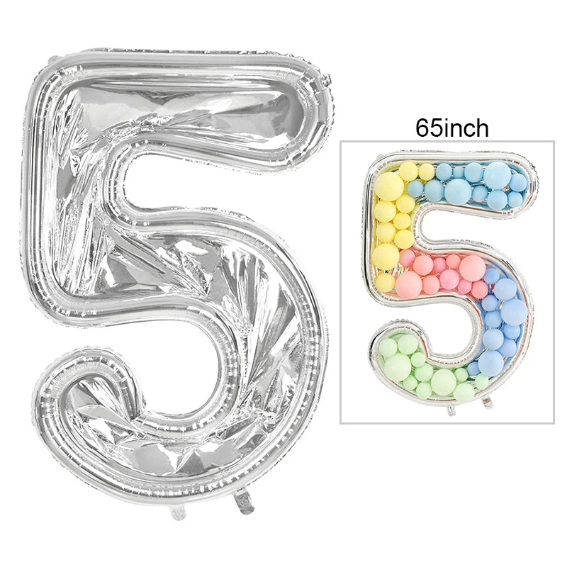68inch Large Foil Number Balloon DIY Filling Frame 1st 18th Birthday