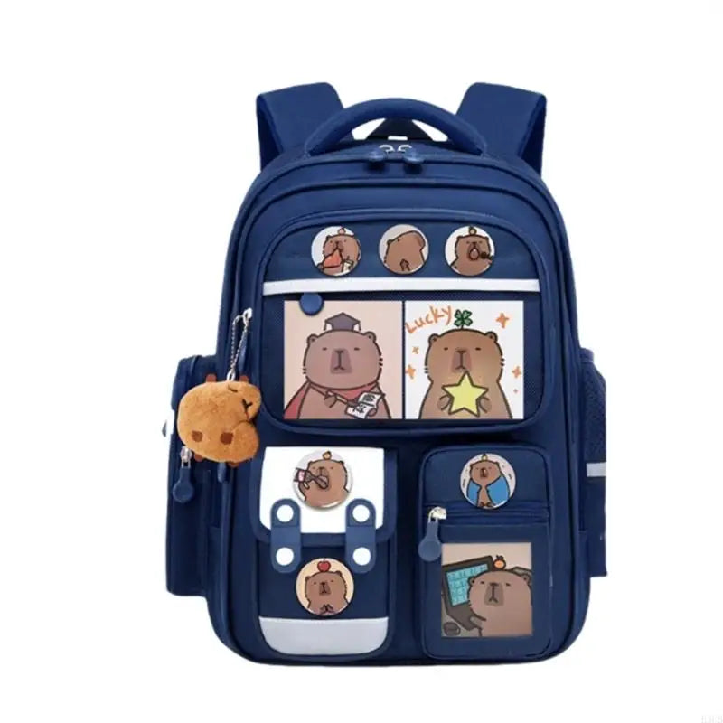 H3CB Unique Capybara Designs Backpack For Elementary Students Ergonomic