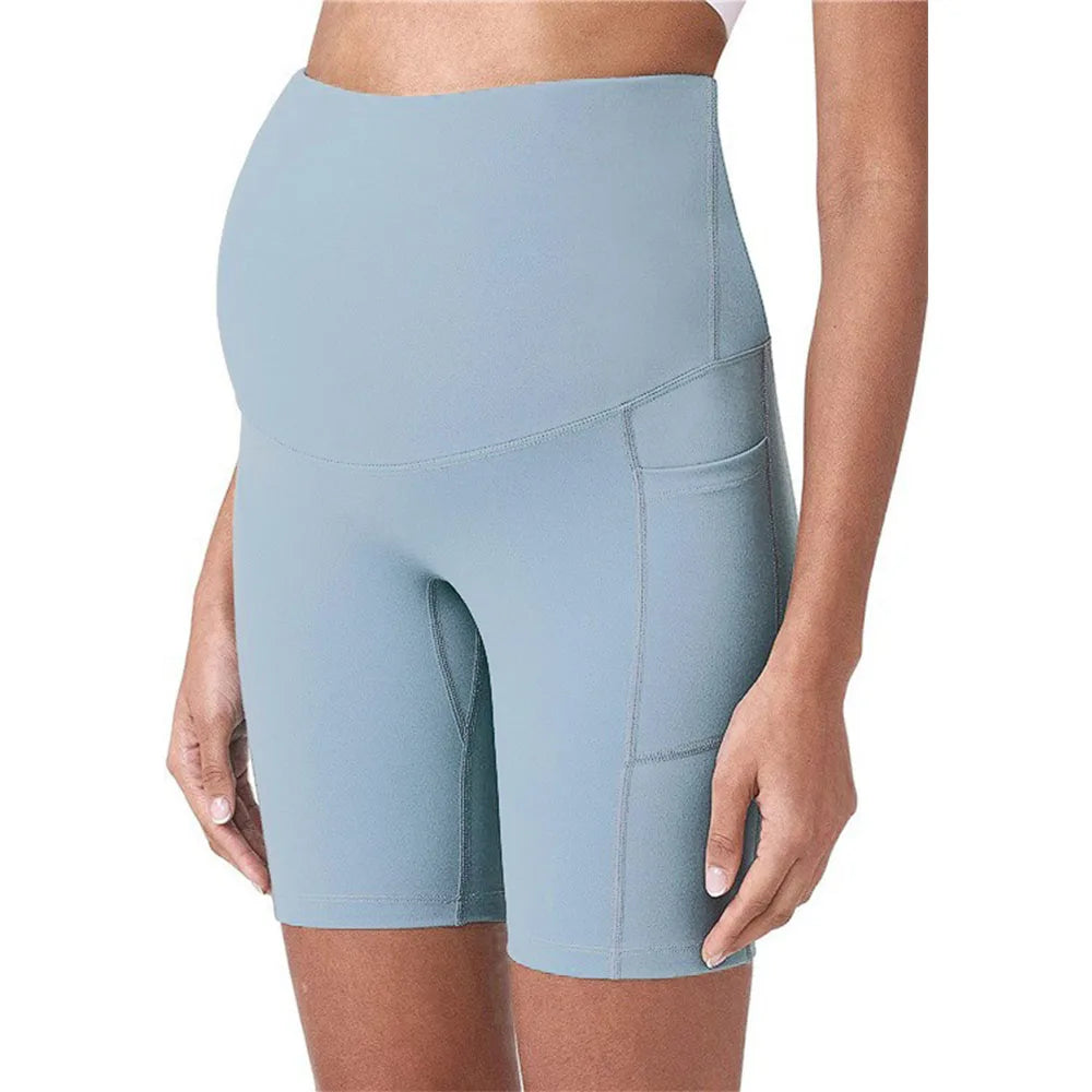 Women's Maternity Yoga Shorts Over The Belly Bump Summer Workout Running