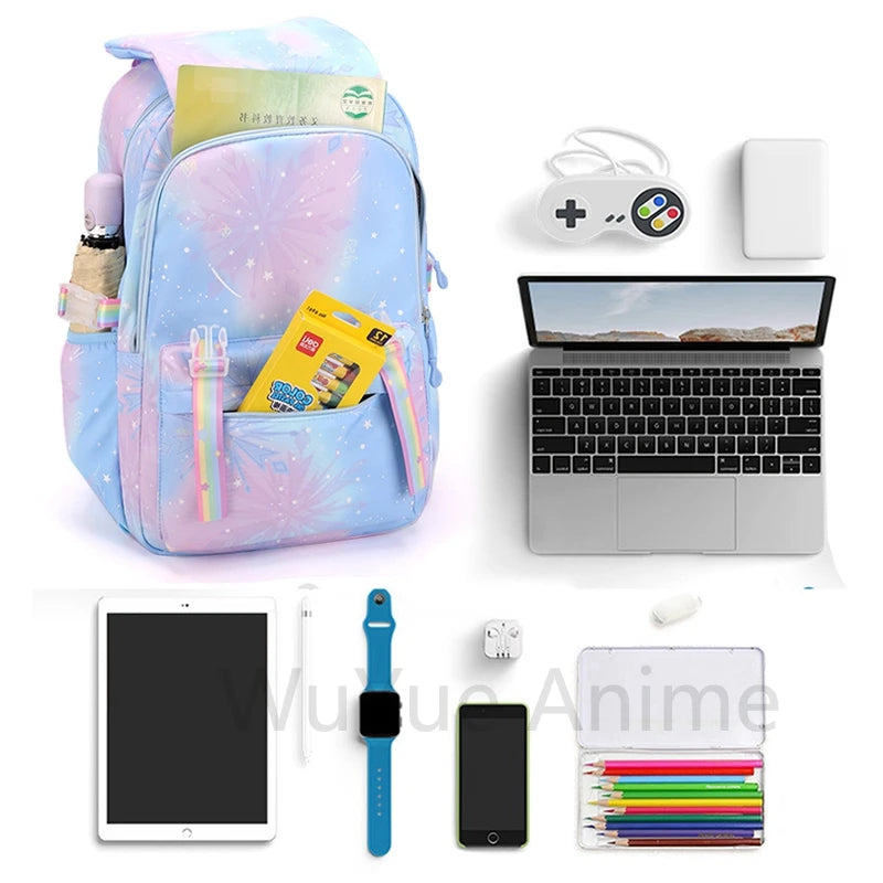 Mochila estampada fofa de anime para adolescentes estudantes crianças meninas meninos mochila escolar