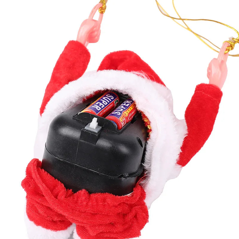 Electric Dancing Santa Claus Christmas Tree Decor Hanging Parachute Somersault