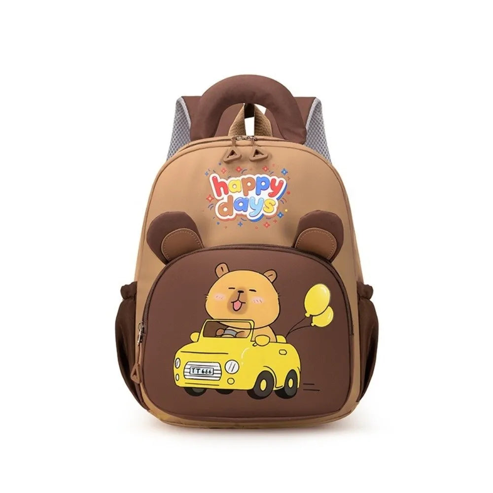 Kawaii Cartoon Capybara Backpack Nylon Lightweight Capybara School Bag Large