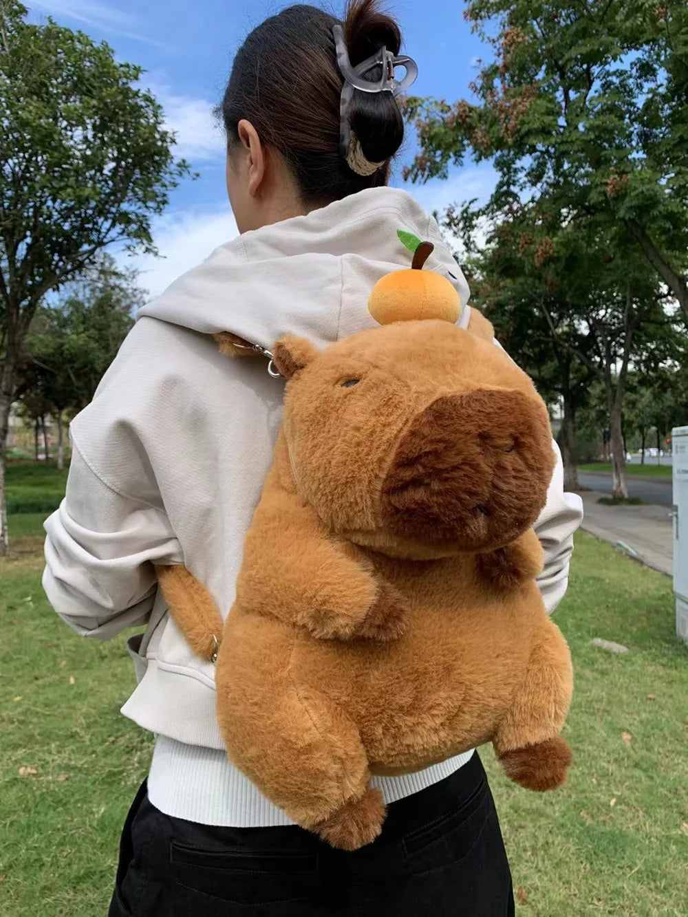 Capybara Plush Backpack Kawaii Fashion Plushie Doll Fur Pendant Children's