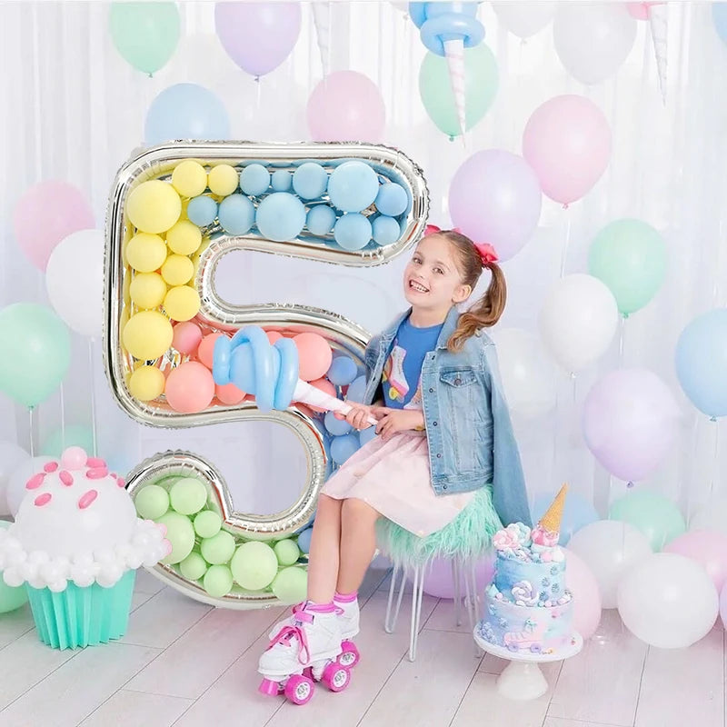 68inch Large Foil Number Balloon DIY Filling Frame 1st 18th Birthday