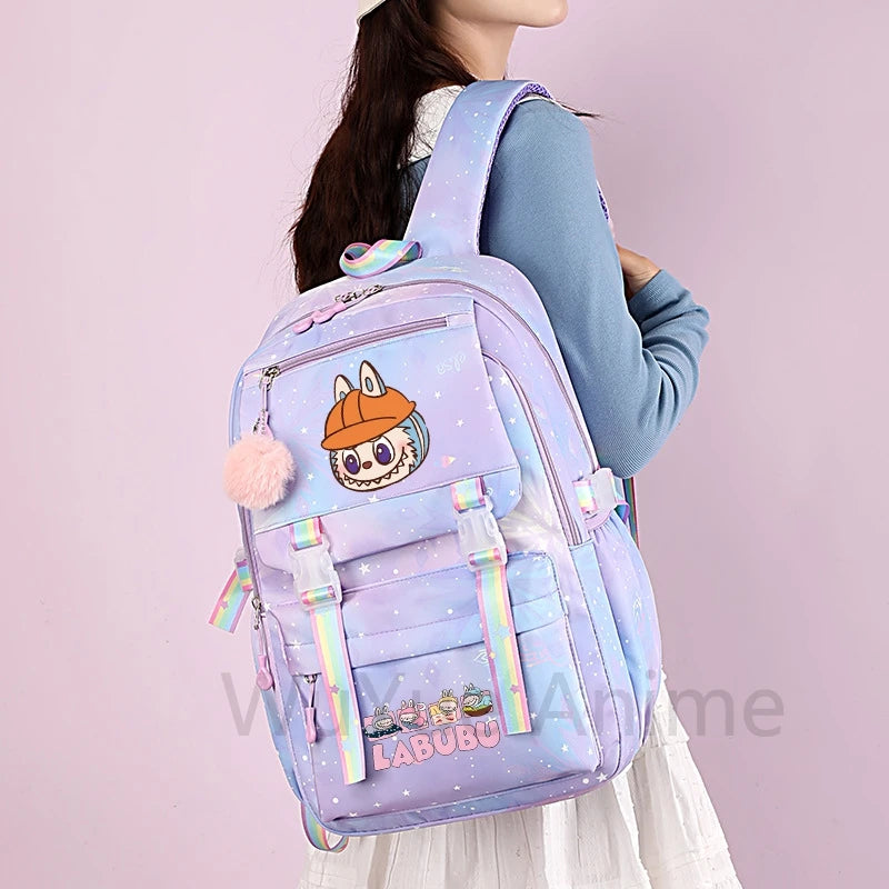 Mochila estampada fofa de anime para adolescentes estudantes crianças meninas meninos mochila escolar