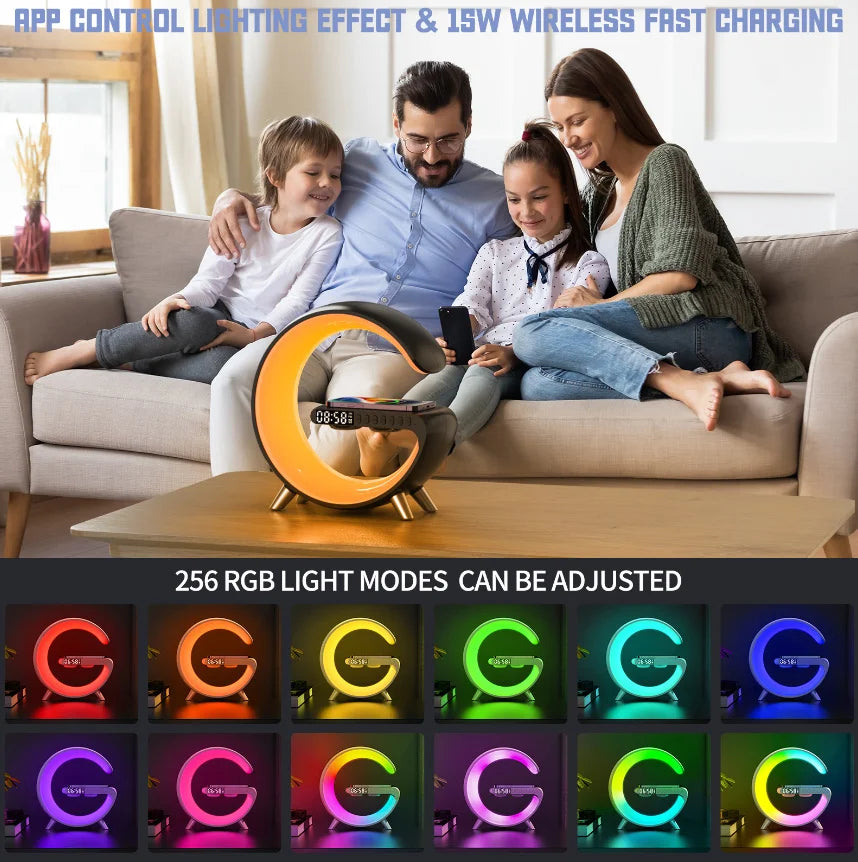 G-Charge Atmosphere Lamp: LED Night Lamp with Bluetooth Speaker & Wireless Charger