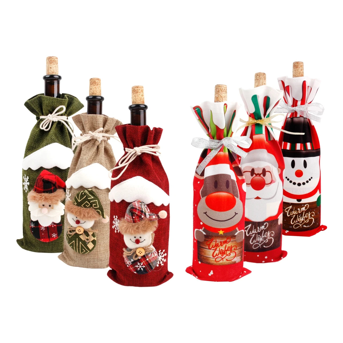 Christmas Wine Bottle Cover Merry Christmas Decoration For Home