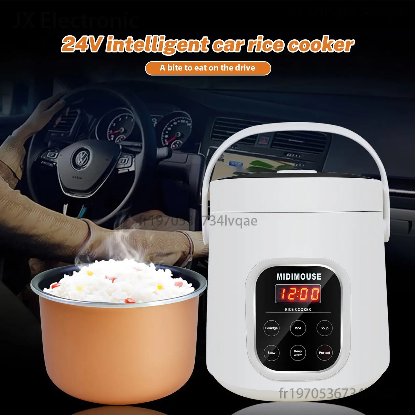 2L Portable Rice Cooker Used in Car and Home