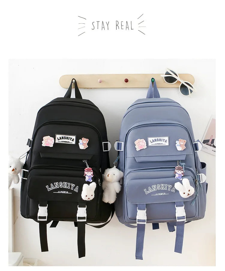 Conjunto de 5 pingentes grátis estilo floresta versão coreana casual harajuku estudante