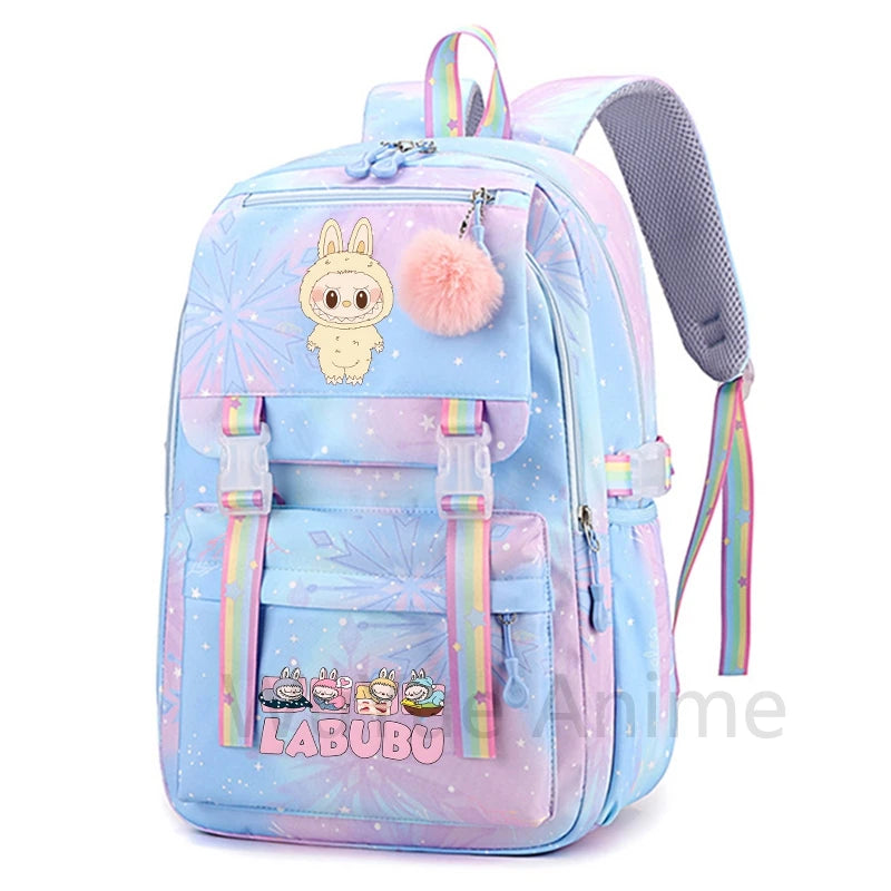 Mochila estampada fofa de anime para adolescentes estudantes crianças meninas meninos mochila escolar