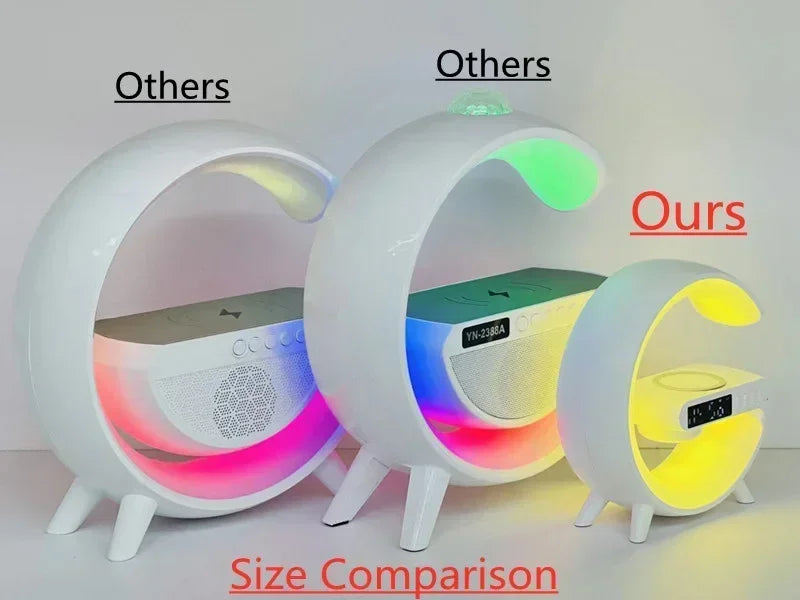 Soporte de carga inalámbrica multifunción con luz RGB y despertador