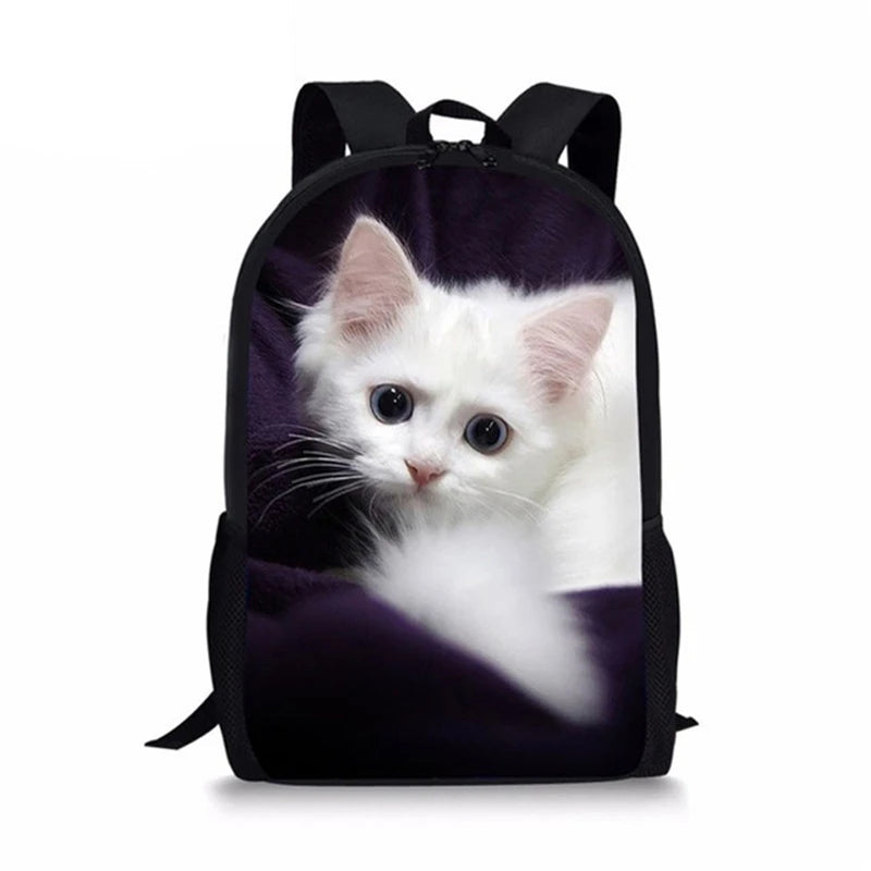 Mochilas escolares populares e modernas para cadernos de gatos 3D