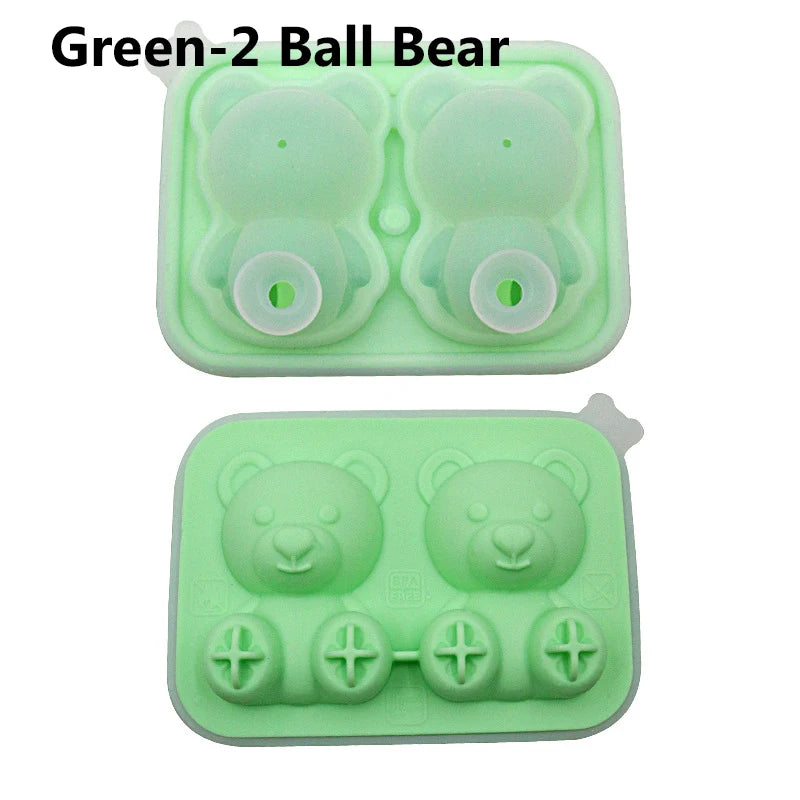 Cute Teddy Bear Ice Cube Making Mold Splash-proof