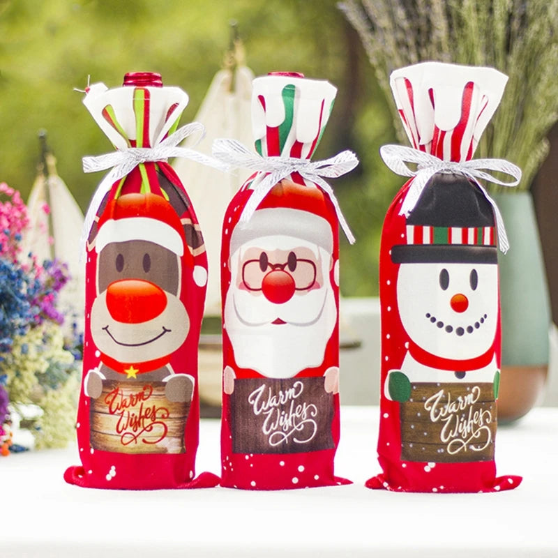 Christmas Wine Bottle Cover Merry Christmas Decoration For Home