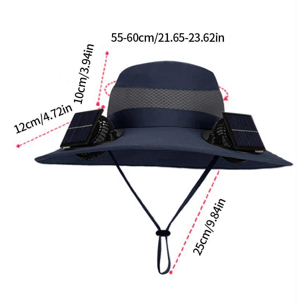 Outdoor Solar Multi-purpose Fan Cap Adjustable Three-speed Wind with USB Charging