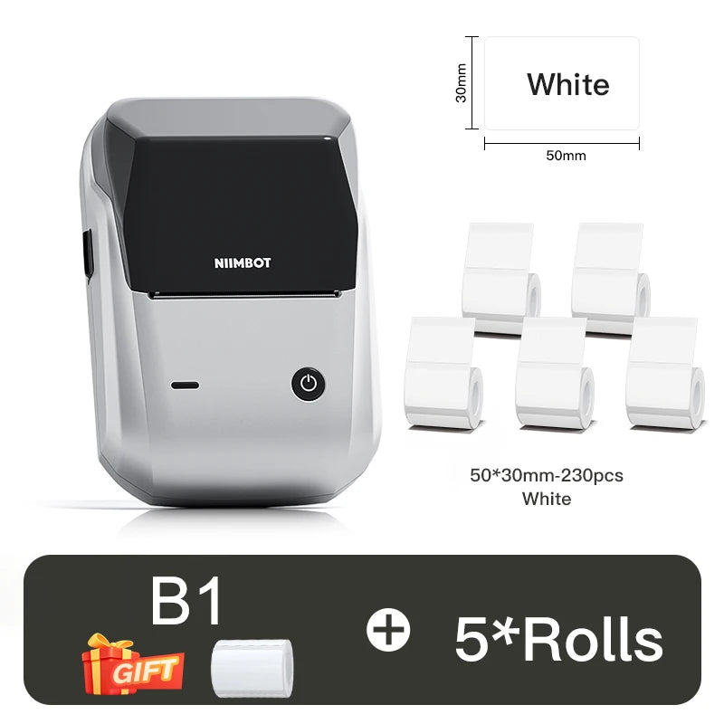 Label Printer Mini Bluetooth Sticker Maker Support Smartphones PC
