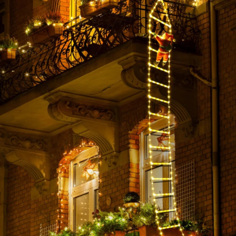 1.5/3M Christmas Decoration LED Santa Claus Climbing Ladder Light USB Plug