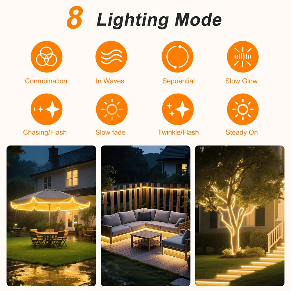 Solar LED Neon Strip Light 5m 10m DC 24V 120LED/m 2835 Flexible Lights 6x12mm Waterproofof