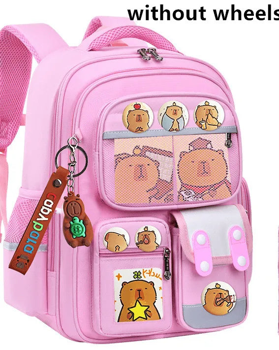 Children Trolley backpack wheels Student High capacity School bags