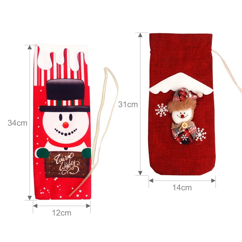 Christmas Wine Bottle Cover Merry Christmas Decoration For Home