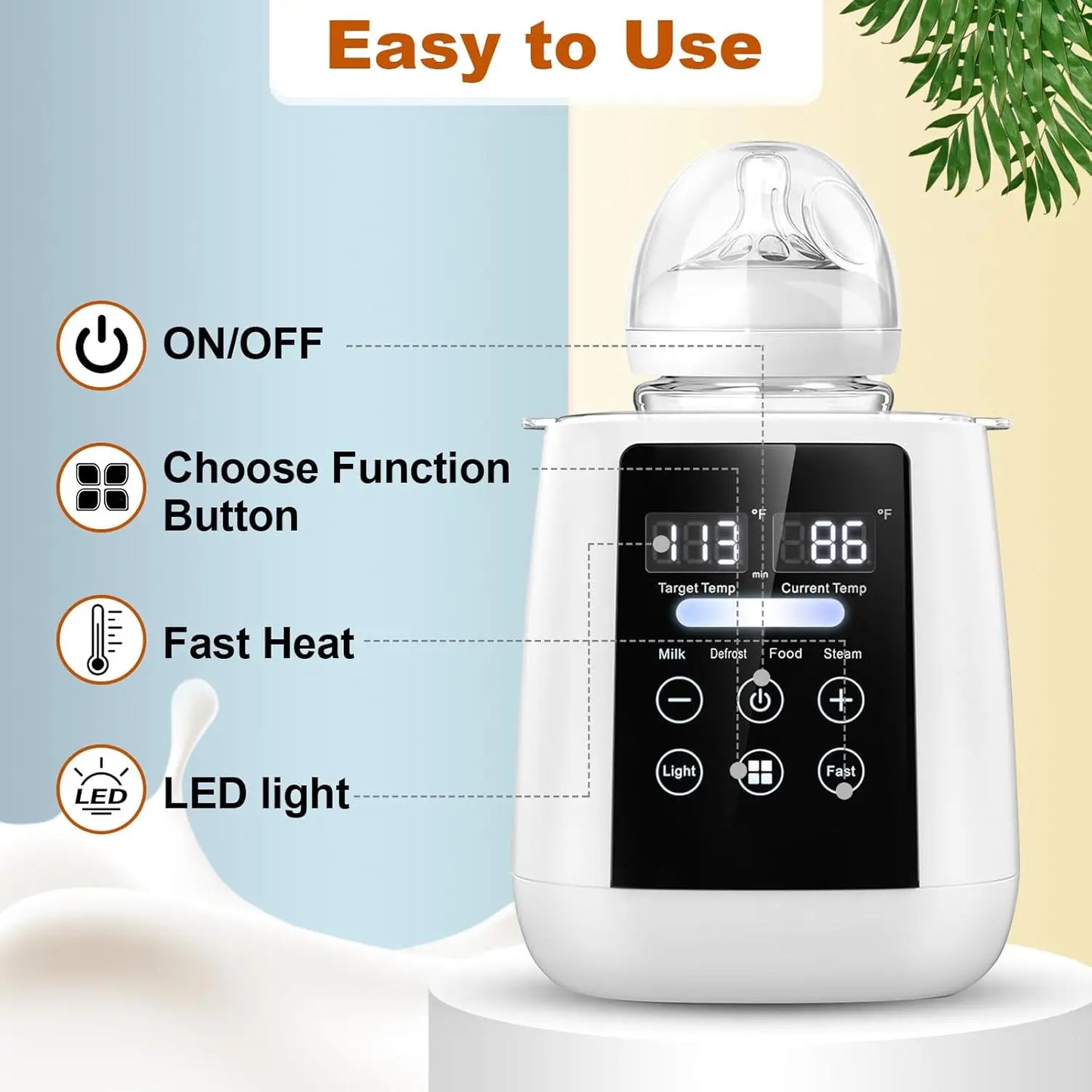 Baby Bottle Warmer & Sterilizer 24 hour 6-in-1Multifuntion Breast Milk