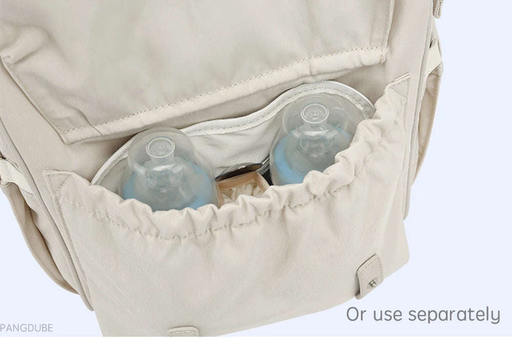 PANGDUBE Baby Nappy Bag with 2pcs Stroller Hooks Mummy Bag Backpack Waterproof
