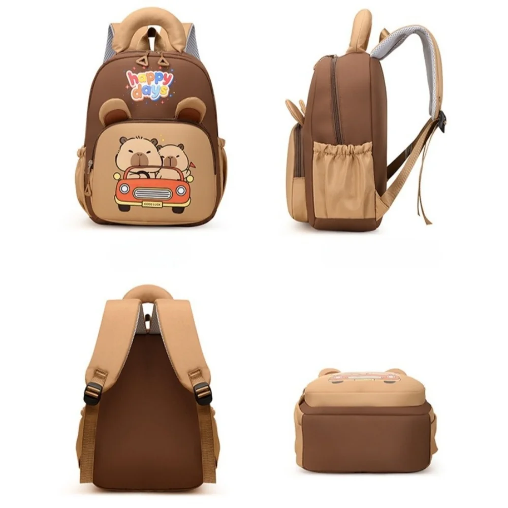 Kawaii Cartoon Capybara Backpack Nylon Lightweight Capybara School Bag Large