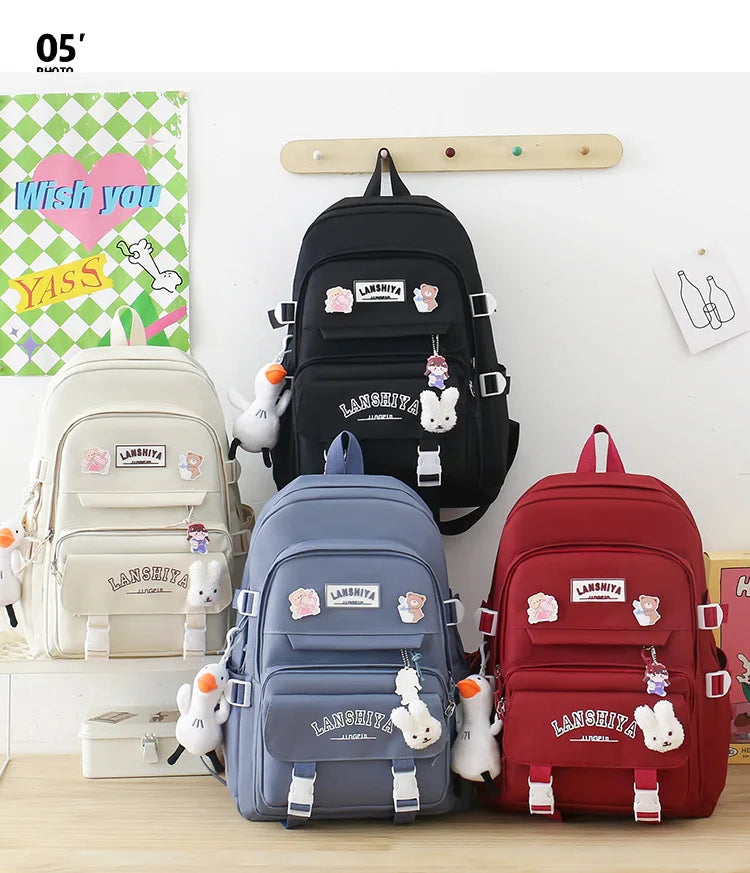 Conjunto de 5 pingentes grátis estilo floresta versão coreana casual harajuku estudante