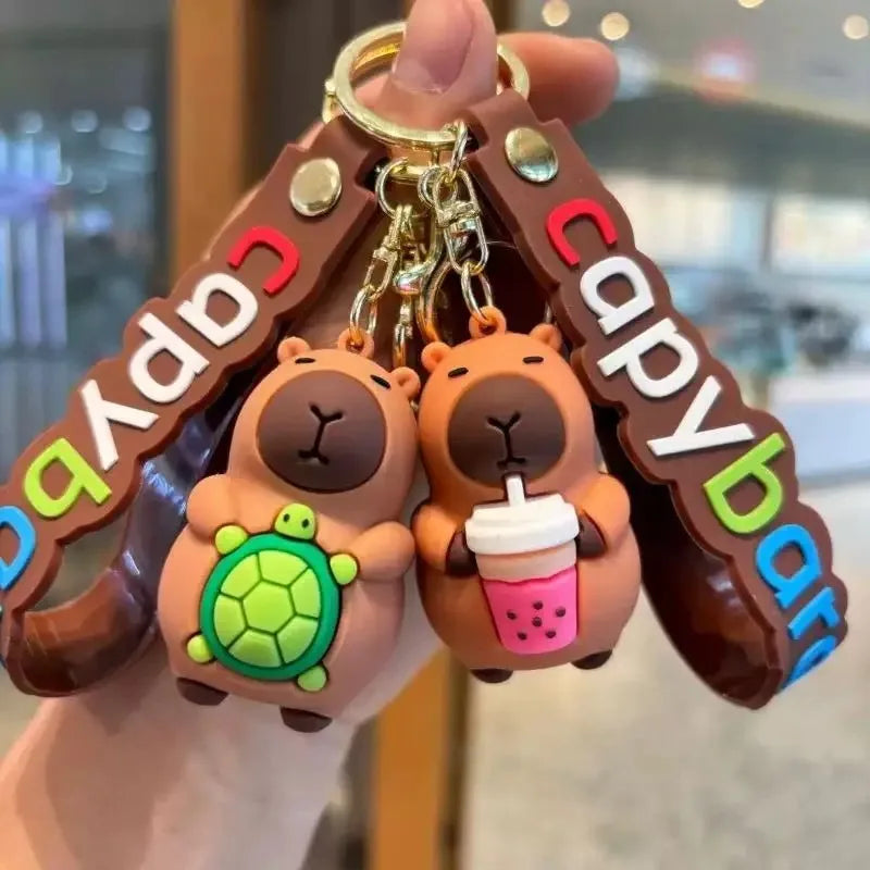 Capybara rodent capybara backpack pendant simulation car PVC pendant keychain